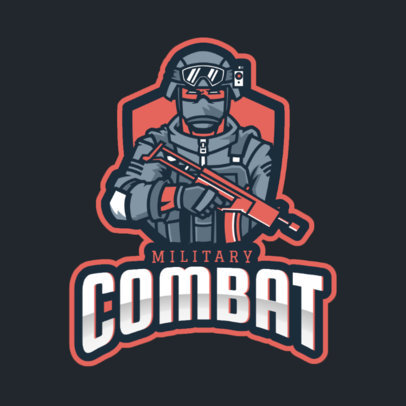 Gaming Logo Template Featuring a Military Shooter