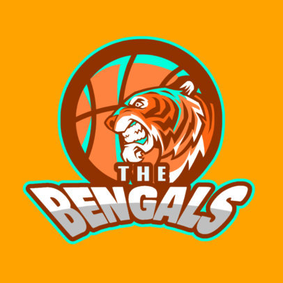 Sports Logo Generator for Basketball Teams With an Angry Tiger Graphic