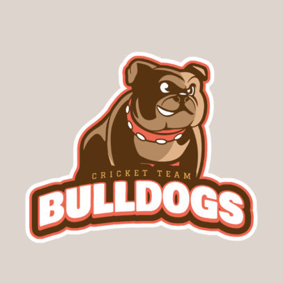 Logo Creator for a Cricket Team Featuring a Bulldog Graphic
