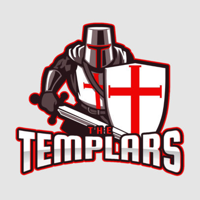 Gaming Logo Generator Featuring a Templar Knight Graphic
