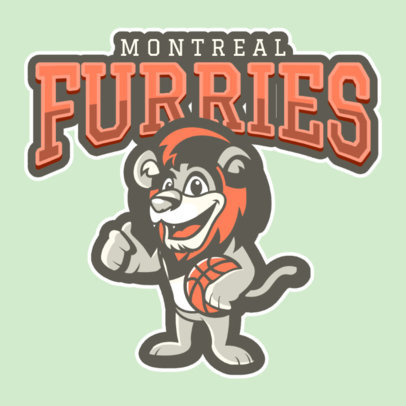 Basketball Logo Maker Featuring a Friendly Lion Mascot