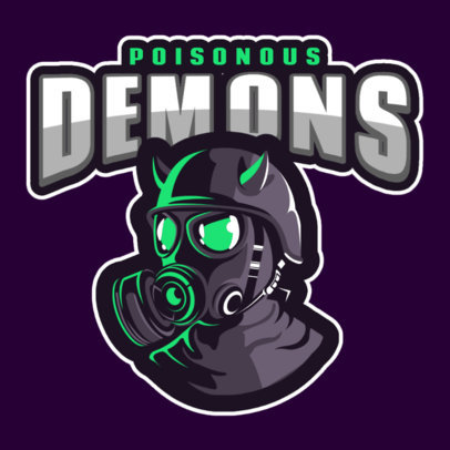Gaming Logo Maker with the Illustration of a Horned Gas Mask 1869v-2927