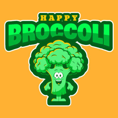 Logo Template with a Broccoli Mascot Clipart