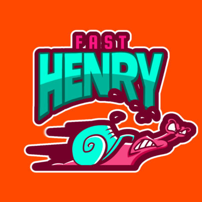 Sports Logo Template Featuring a Fast Snail 