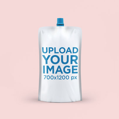 Doypack Mockup Featuring a Flat Background