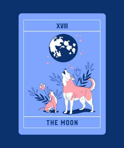 Illustrated T-Shirt Creator with the Moon Tarot Card Graphic 