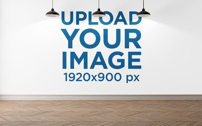 Art Print Wall Mockup Featuring Three Lamps 