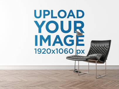 Mockup of an Art Print Wall Featuring Minimalistic Furniture