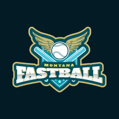 Sports Logo Featuring a Winged Baseball Ball 