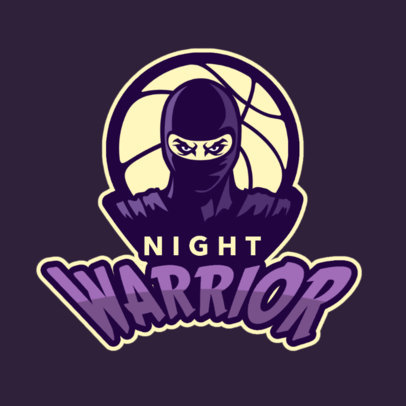 Basketball Logo Maker with a Ninja Warrior Character