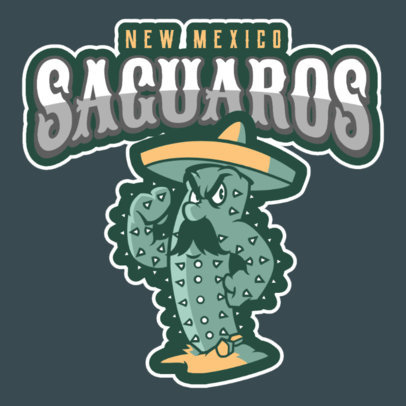 Sports Logo Maker Featuring a Cactus With a Mustache Clipart
