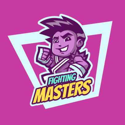 Fighting Gaming Logo Maker Featuring a Cartoonish Character