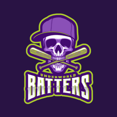 Epic Baseball Logo Generator Featuring a Skull with Bates 