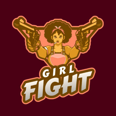 Gaming Logo Maker with a Female Fighter Holding Guns