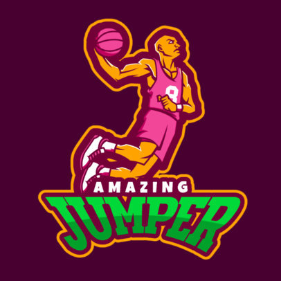 Basketball Logo Maker with a Player Doing a Slam Dunk