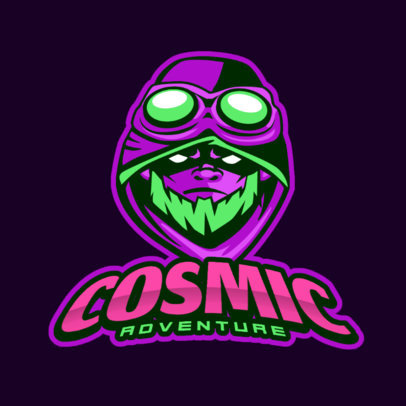 Illustrated Gaming Logo Template with a Mysterious Character