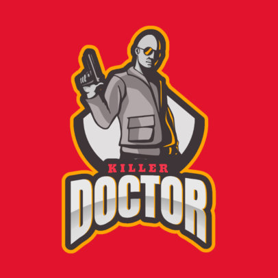 Gaming Logo Maker Featuring an Illustration of a Hitman