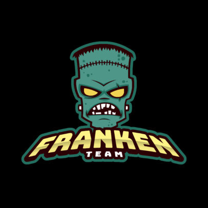 Gaming Logo Maker Featuring a Spooky Frankenstein Face Graphic