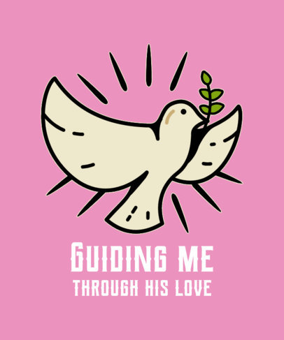 Religious T-Shirt Design Generator Featuring a Dove Illustration 2224g