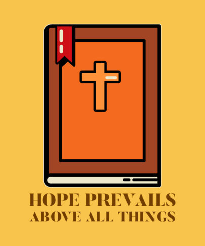 Easter T-Shirt Design Template Featuring a Bible Illustration 2224h