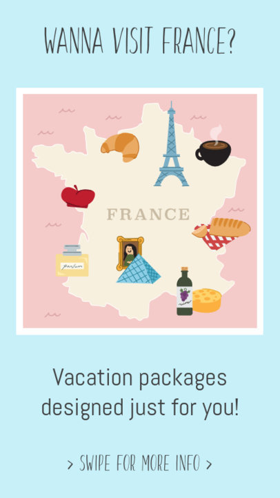 Instagram Story Maker Inviting to Visit France