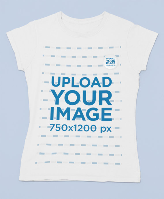 Mockup of a T-Shirt with a Pin Button