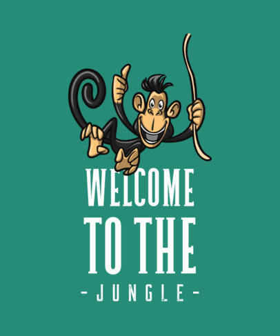 T-Shirt Design Generator Featuring a Monkey Swinging From a Vine 727b-el1
