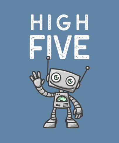 Cartoonish T-Shirt Design Maker Featuring a Funny Robot