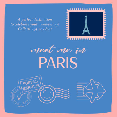 Travel-Themed Instagram Post Creator Featuring The Eiffel Tower 