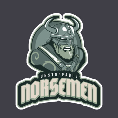 Gaming Logo Template Featuring an Angry Viking Clipart