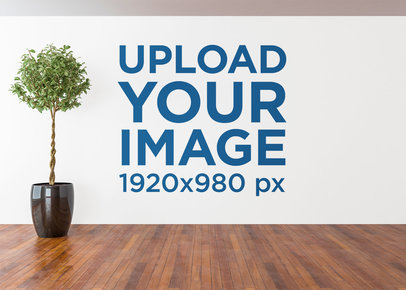 Art Print Wall Mockup Featuring a Room with an Indoor Plant
