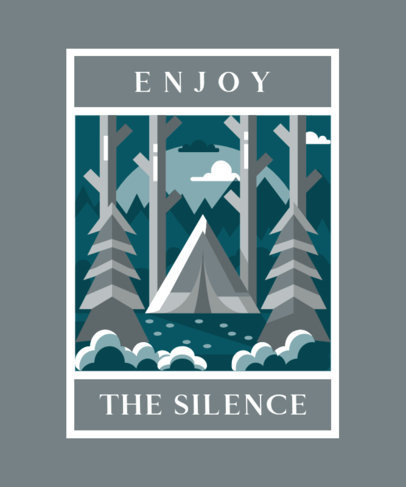 Camping T-Shirt Design Maker Featuring a Tent in the Woods
