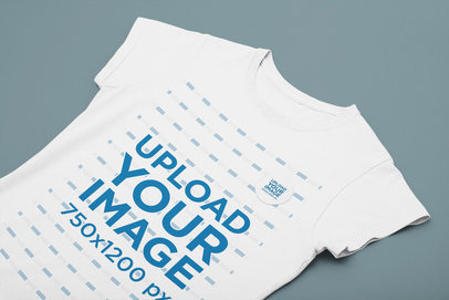 Flat Lay Mockup of a Woman's T-Shirt With a Sticker on It 31883
