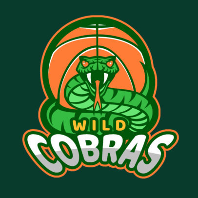 Sports Logo Maker for a Basketball Team with a Cobra Graphic
