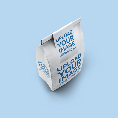 Paper Bag Mockup Featuring a Customizable Background