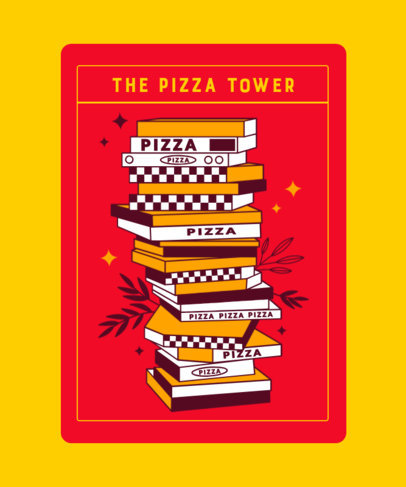 Tarot T-Shirt Maker with a Funny Pizza Illustration