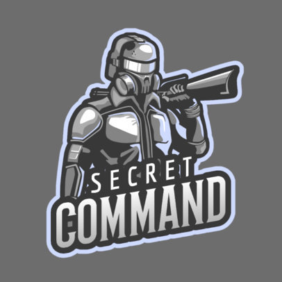 Logo Template with a Shooter Character for a Gaming Squad