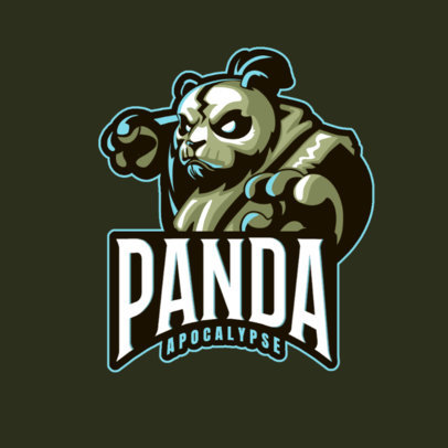 Gaming Logo Template Featuring an Aggressive Panda Warrior