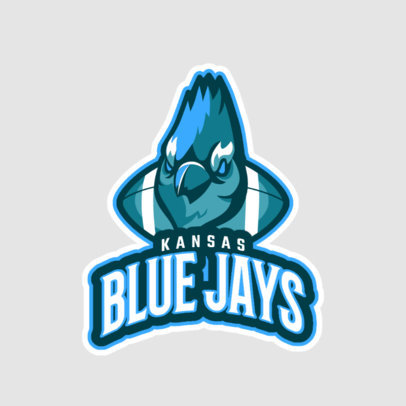 Football Team Logo Creator Featuring a Blue Jay Bird Graphic