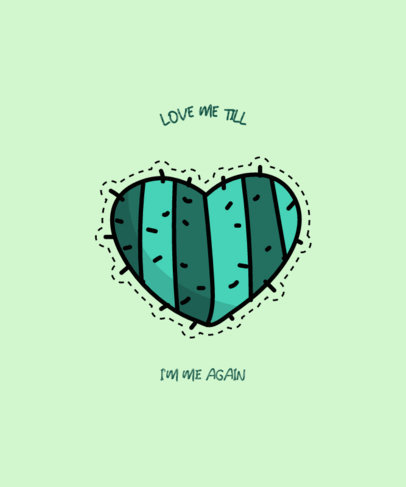 VSCO-Inspired T-Shirt Design Maker Featuring a Cactus-Texture Heart Sticker