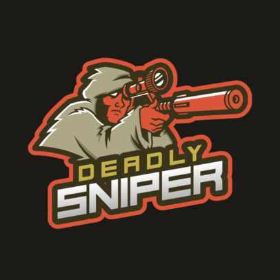 Logo Template for Gamers With a Sniper Illustration