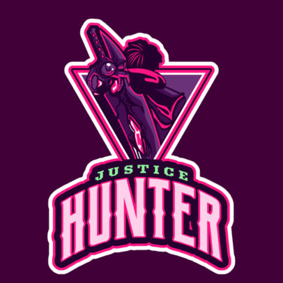 Illustrated Gaming Logo Generator Featuring a Mercenary With a Fantasy Sword