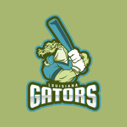 Baseball Logo Maker with a Muscled Aligator Mascot