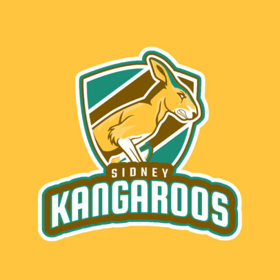 Rugby Logo Maker with a Strong Kangaroo Mascot
