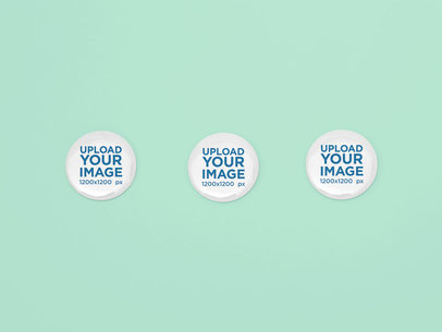 Mockup of Three Buttons Placed Next to Each Other 