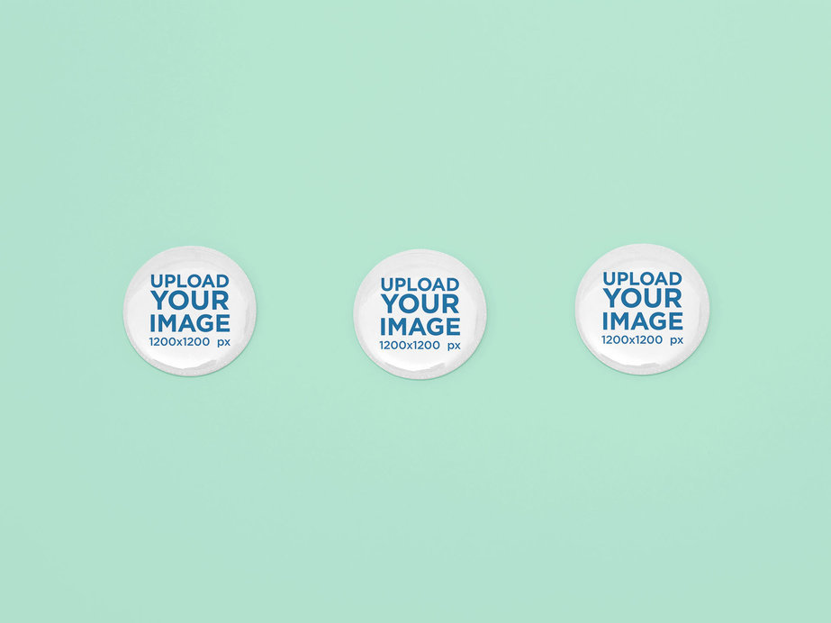 Placeit - Mockup of Three Buttons Placed Next to Each Other