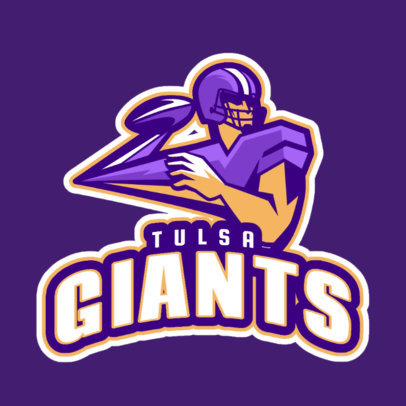 Sports Logo Maker with a Dynamic Illustration of a Football Player