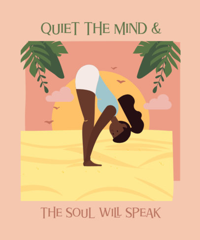 T-Shirt Design Maker Featuring a Woman Stretching in a Yoga Pose