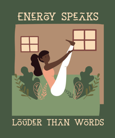 Yoga T-Shirt Design Generator Featuring a Woman Doing The Boat Pose 2229h