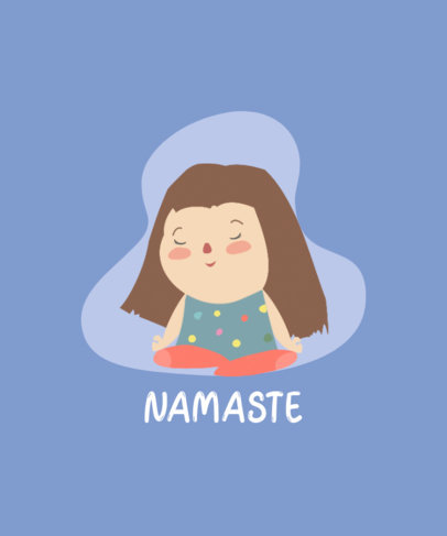 T-Shirt Design Generator Featuring a Cute Illustration of a Girl Meditating